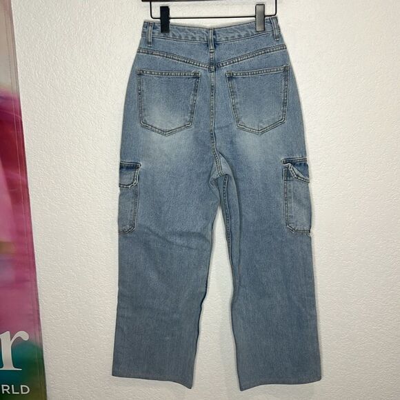 NWT The Frankie Shop KAI CARGO DENIM PANTS - Worn Wash - Small - Picture 7 of 16